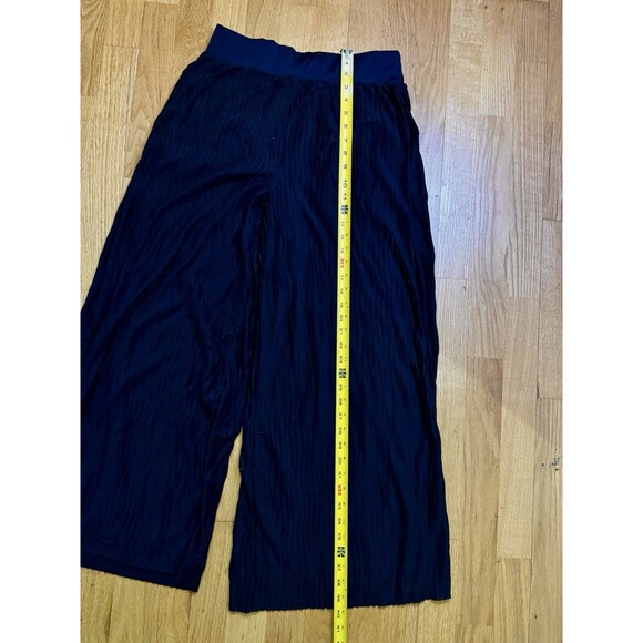 Anthropologie Women's Pleated Pull-On Palazzo Wide Leg Pants Navy Blue Size S - Picture 6 of 12